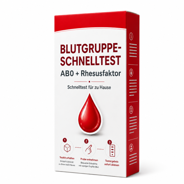 Blutgruppe Schnelltest - Single 1er Set- AB0 + Rhesusfaktor